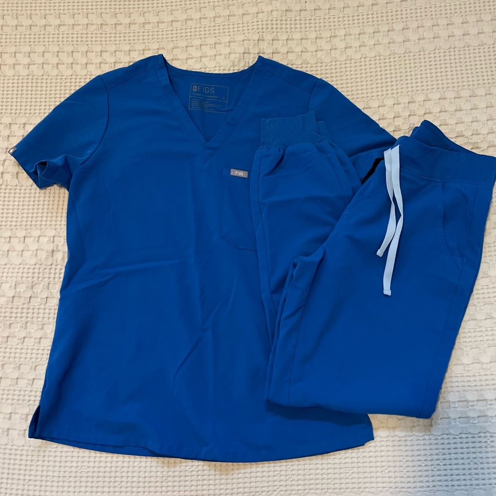 Figs Royal Blue Scrub Set